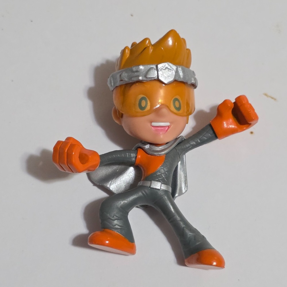 Ninja Kidz TV Mini Mystery Ninja Ball Gray Orange Spike Hair Action Figure 2.5"
